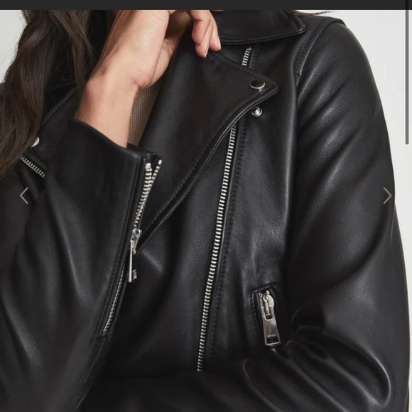 Reiss Geo leather biker jacket - Picture 6 of 17